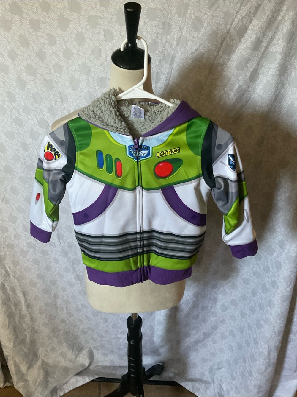 Disney Buzz Lightyear Green White Purple Hooded Jacket